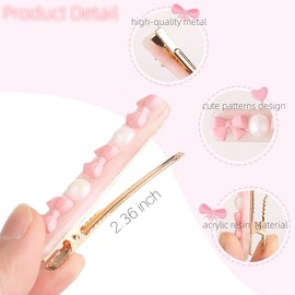 Fashion Hair Clips Set 2.36 inch Acrylic Resin Hair Clips for Girls and Women Barrettes for Makeup, Washing Face, Hair Styling