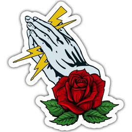 3PCS Pray Hands Lineman Electricians Sticker Funny Gift for Him, Husband, Boyfriend, Dad, Co-Workers, Hard Hat Helmet, Waterproof Vinyl, 3in