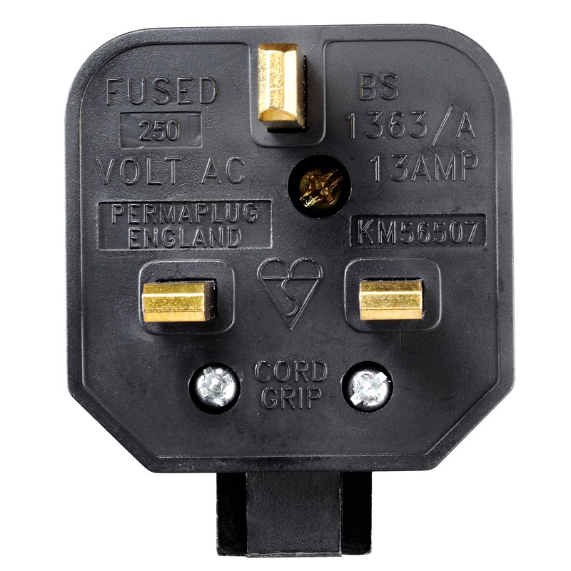 HW Electronics Masterplug HDPT13B 13A Black Rubber Composite Plug (Garden,