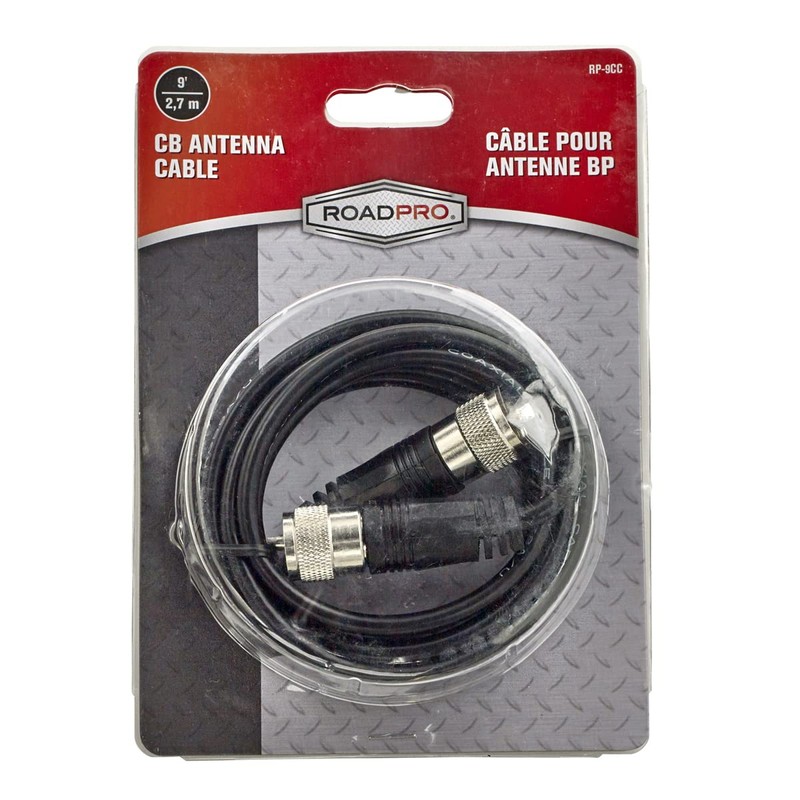 RoadPro RP-9CC 9-Feet RG58AU Cable with PL-259 Connectors for CB
