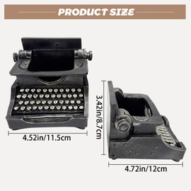 Book Ends Decorative Old Typewriter Pencil Holder Bookends Antique Style Book Stopper Vintage Typewriter Decor for Shelves,Home Office Decoration