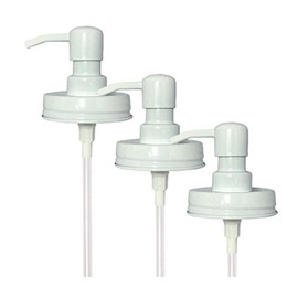 Stainless Steel Mason Jar Lid with Matching Pump (3, White)