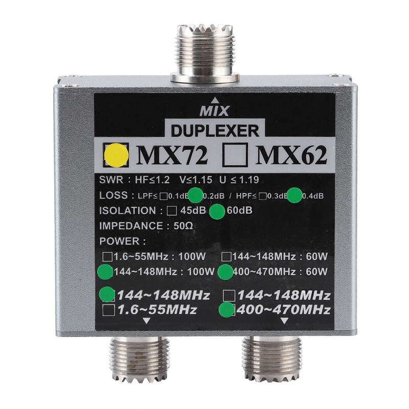 MX72 VHfUHF Duplexer 144-148MHz 400-470MHz Different Frequency Indoor Antenna Combiner