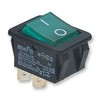 ARCOLECTRIC SWITCHES C1353AB0/1GRN ROCKER SWITCH, DPST, 16A, 250VAC, GREEN