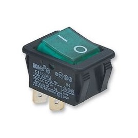 ARCOLECTRIC SWITCHES C1353AB0/1GRN ROCKER SWITCH, DPST, 16A, 250VAC, GREEN