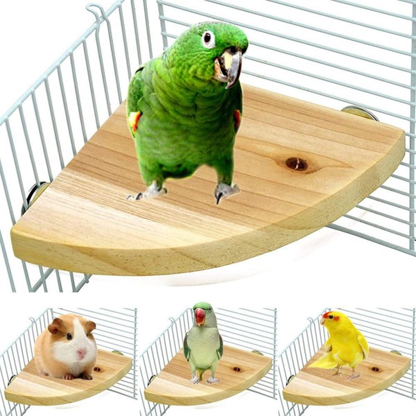 Bird Perch Platform Stand，Wood Perch Bird Platform Parrot Stand Playground Cage Accessories for Small Anminals Rat Hamster Gerbil Rat Mouse Lovebird Finches Conure Budgie Exercise Toy (Semicircle)