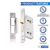 XFORT® Polished Chrome Bathroom Lock 65mm for Internal Wooden Doors,