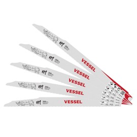 Vessel SBR-0425-5 Saber Saw Blade, Reciprocating Saw Blade for ALC Demolition / Demolition, 10 & 14 Mounts, Blade Thickness: 0.05 inches (1.27 mm), Total Length: 9.8 inches (250 mm), Pack of 5