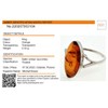 HolidayGiftShops Sterling Silver and Baltic Amber Ring Autumn SKU :