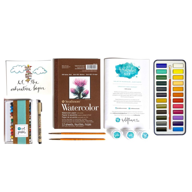 Wildflower Art Studio DIY Watercolor Kit - Learn to Paint: