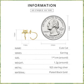 MIKAMU Women's Cat Earrings, Top Class CZ Diamond, 925 Silver, Popular, Kitty Cat Earrings, Jewelry, Comes with Exclusive Box, Silver Stainless Steel Cubic Zirconia, Cubic Zirconia