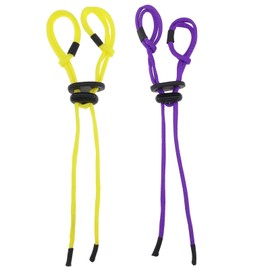 Pack of 2 Archery Finger Sling Adjustable Recurve Bow Finger Sling Archery Bow Rope for Recurve Bow Replacement Accessories, Purple and Yellow