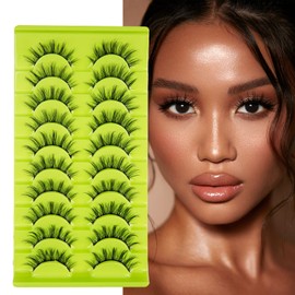 LANKIZ Lash Clusters Wispy Lashes Natural Look Individual Lashes 10-16mm Fluffy Curly False Eyelashes Cluster Eyelash Extensions Faux Mink Fake Lashes Strip 10 Pairs Pack DIY at Home(Aster Style)
