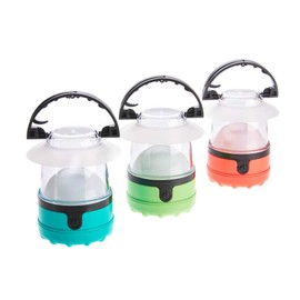 Dorcy 41-3019 4 LED Mini Lantern 3 Pack with Hanging Hooks and Batteries, Assorted Colors, clear