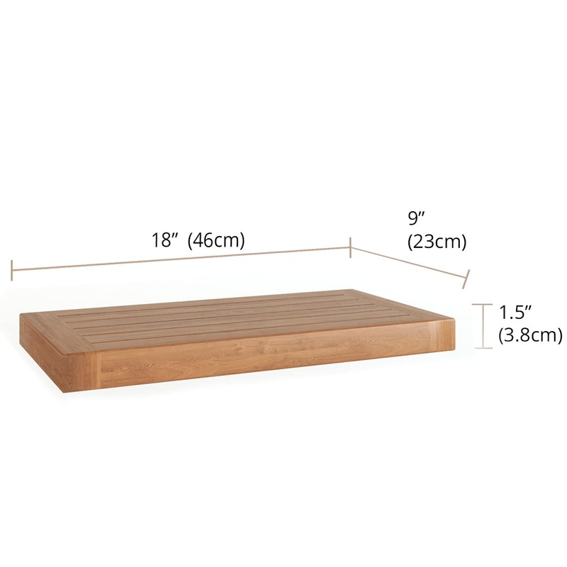 AquaTeak 18" Moa Teak Floating Wall Shelf