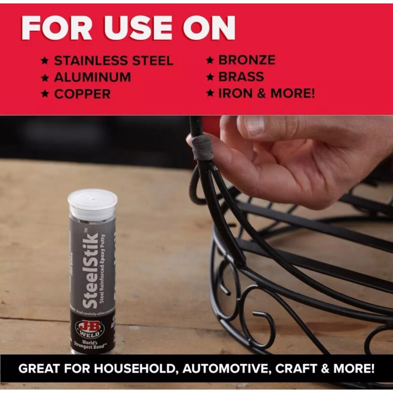 J-B Weld New 8267 SteelStik Steel Reinforced Epoxy Putty Stick