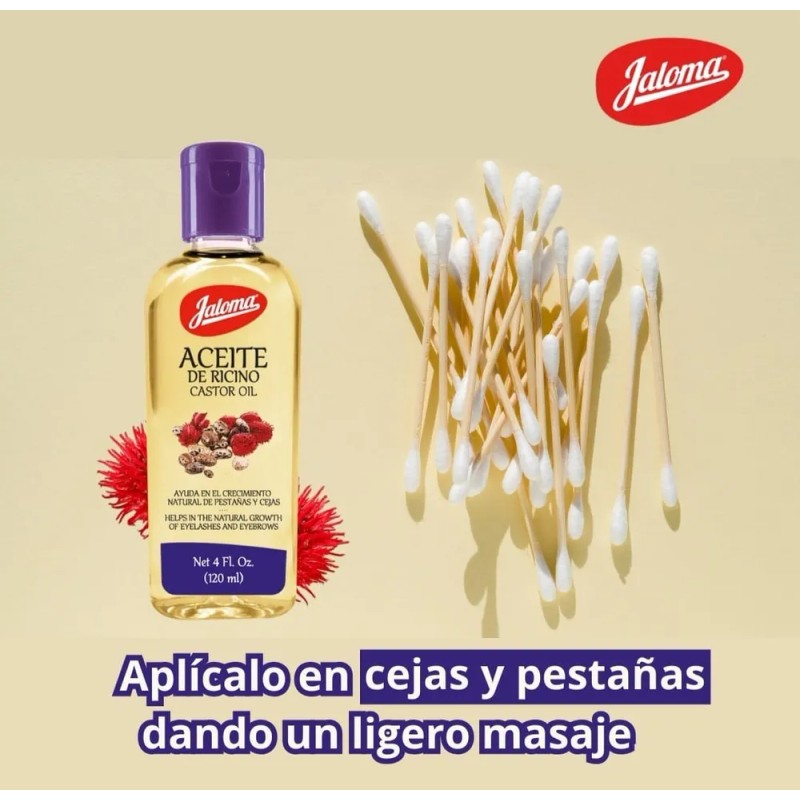Aceite De Ricino + biotina Jaloma 120ml, para cejas y
