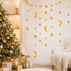 ZEYIYER 52Ft/12m Gold Star Garland, Moon Stars Bunting Decoration