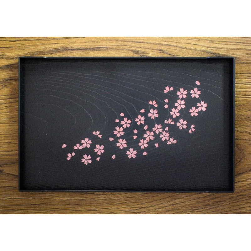 Cherry Blossom Pattern Tea Serving Tray, Japanese Style, 10 x