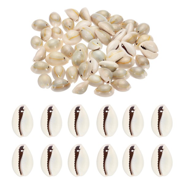 PATIKIL Natural Seashell Charm, 50 Pcs Oval Dyed Gold Edge