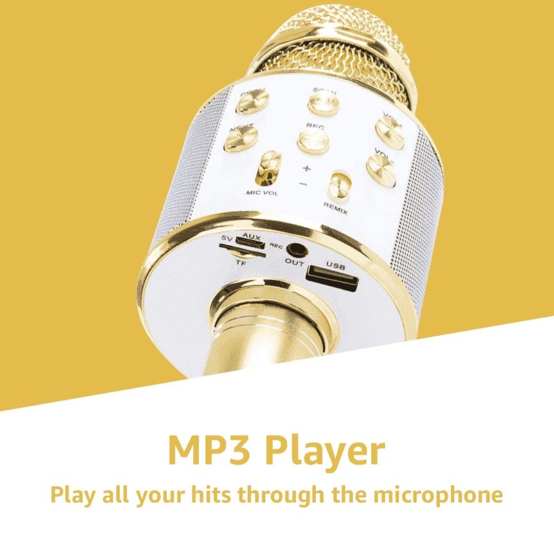 MAX KM01 2x Wireless Karaoke Microphones for Kids with Bluetooth,