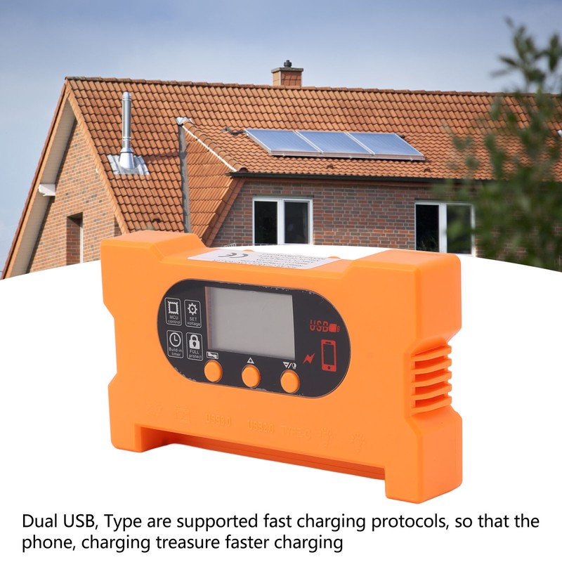 Solar Charge Controller Dual USB Type C Fast Charge Solar