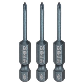 HARFINGTON 3pcs #0 Phillips Screwdriver Bit PH0 1/4" Hex Shank 2" (50mm) Long 0.1" Rod Magnetic Cross Head Drill Bits S2 Steel Industrial Screw Driver Bit for Electric Power Tools, Blue