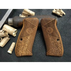 CZ 75 Compact, CZ P-01, CZ 75 D Compact Turkish Walnut Wood Grips. Handmade. A+