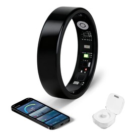 lumthou Smart Ring - Free Heart Rate SpO2 Sleep Tracker | No Subscription | IP68 Waterproof Fitness Tracker | 24/7 Activity Monitor | Step Counter & Stress Tracking | Sleep & Workout (Black, 12)