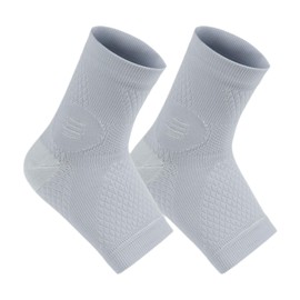 Folpus Ankle Compression Socks Elastic Ergonomic Design for Men/Women Lightweight Shockproof Ankle Sleeves Foot Support Sleeve, Gray, L