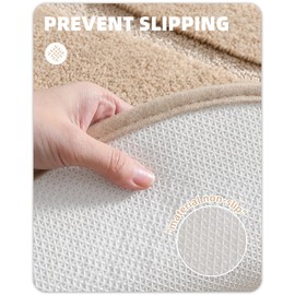 Color&Geometry Khaki Bathroom Rugs, Non Slip, Absorbent, Soft, Washable, Thick Bath Mat, 16"x24" Small Bath Rug Bath Mats for Bathroom Floor, Shower, Sink, Vanity