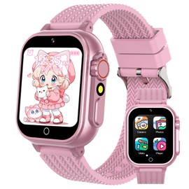 clleylise Kids Smart Watch Boys Girls, Smart Watch for Kids, Smartwatch with HD Touchscreen 32 Games Camera Music Player Alarm, Kids Watch for Boys Girls Toys Birthday Gifts for 4-13 Years (Pink)