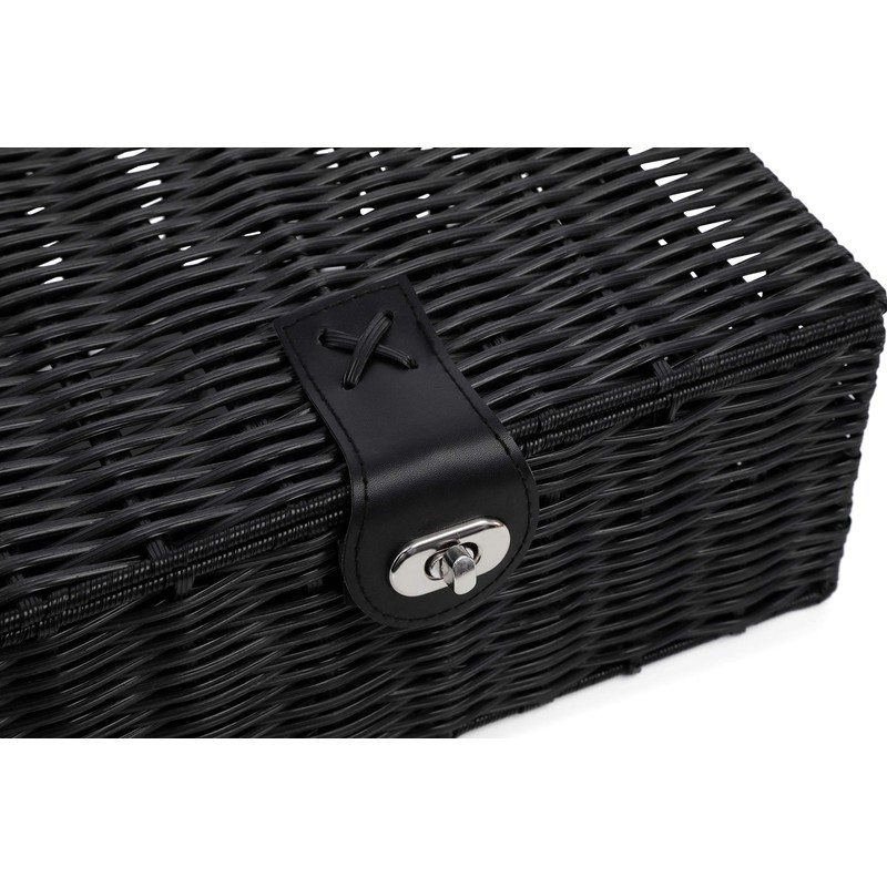 Arpan Small Resin Woven Storage Basket Box with Lid &