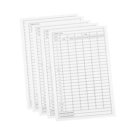 KOMBIUDA 5pcs Coated Paper Golf Scorecards Durable and Portable Score Sheets for Recording Golf Scores for Players and Competitions
