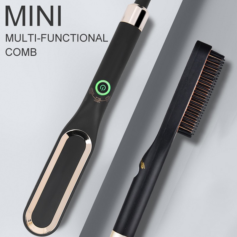 Electric Beard Straightening Comb Multifunctional Beard Straightener Brush for Men