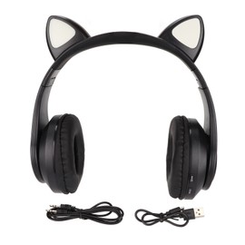 Glowing Cat Ears Bluetooth Headphone Bass Foldable Wireless Headwear Breathing Lamp Headset