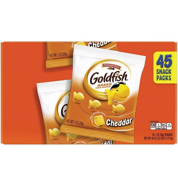 Goldfish Crackers, Cheddar, 1 oz Bag, 45/Carton
