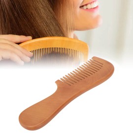 Peine para barba de madera de melocotón Dientes suaves Peine ergonomiómico para desenredar el cabello Herramienta de peinado para hombres Mujeres