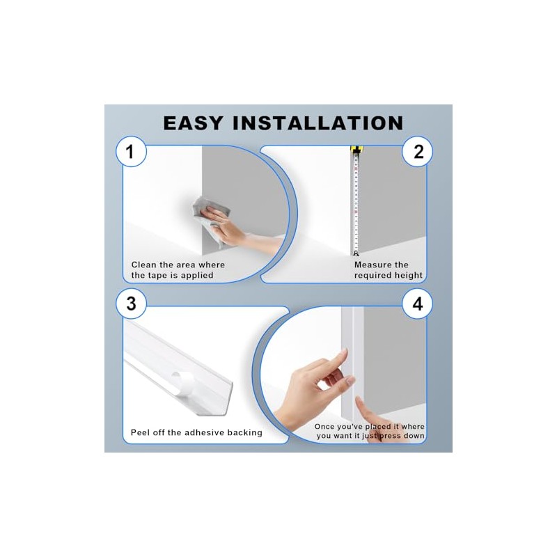 Protector de Esquina de Pared Blanco, 4 Piezas, Longitud 35.4
