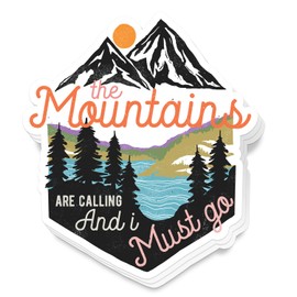 (3Pcs) The Mountains are Calling and I Must Go Vinyl Stickers 3'' Nature Camping Stickers Adventure Hiking Decals Camping Party Favors Outdoor Stickers Laptops Water Bottles Journaling