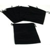 6 Pouches Black Velvet Drawstring Jewelry Bags 5"