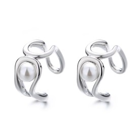 Stocking Stuffers Holiday Outfits for Women 2024 Pearl Ear Cuff for Women Pearl Ear Cuffs Earrings Pearl Cartilage Earrings Non Piercing Earrings Ear Cuff Wrap Earrings Hoop Huggie Earrings Minimalist Jewelry