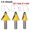 Bevel Cutter Set 1/2" Shank Bevel Woodworking Corner Round Cutter