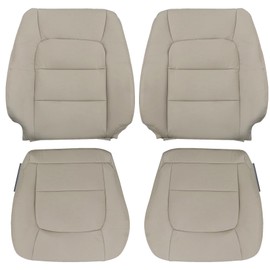 NLQR Front Driver and Passenger Side Bottom and Top Replacement Seat Covers Ivory Tan LG00 or LF40 Microfiber Leather Compatible with Lexus LX470 1998-2007
