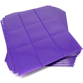 docsmagic.de 50 18-Pocket Pages Purple - Sideloading - 11 Holes - MTG PKM YGO - Folder Pages Purple