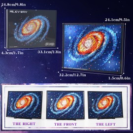 2438PCS The Milky Way Galaxy Building Blocks Kit Art Painting,Ideals Space Galaxy DIY Wall Collection,Perfect Decoration Gift for 14+ Kids and Adults