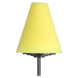 HARFINGTON Cone Buffing Polishing Pads Medium Cut Sponge Car Wheel Polishers Detail Polisher Tool with 1/4" Dia Shank for Automotive Car Metal Plastic Ceramic, Yellow