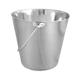 PetYupp Heavy Duty Stainless Steel Bucket for Dogs - 6 Quart - Durable Flat-Sided Metal Bucket for Feeding Watering & Cleaning- Perfect for Kennels, Cages, Critter Crates & Hanging on Fences
