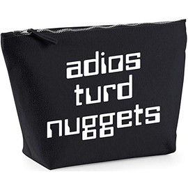 Hippowarehouse Adios turd nuggets printed make up cosmetic wash bag 18x19x9cm