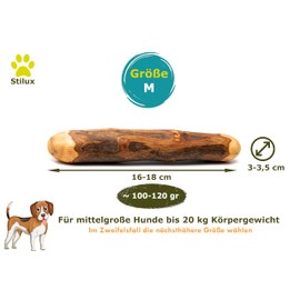 Stilux® Olive Wood Chew Wood for Dogs up to 20 kg, Size M, Chew Bone Dog Toy, Durable Wooden Bone Chew Toy for Dog Dental Care